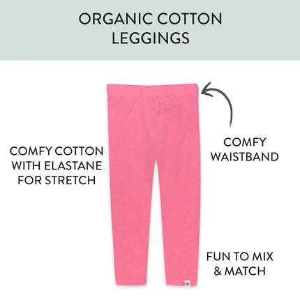 HonestBaby Multipack Leggings Entallados, Acampanados y Pantalones Cargo de Algodón Orgánico para Bebés Niñas, Niños Pequeños, Set de Sudadera y Pantalones Deportivos para Niños Pequeños Unisex, Rosa, 12 Meses