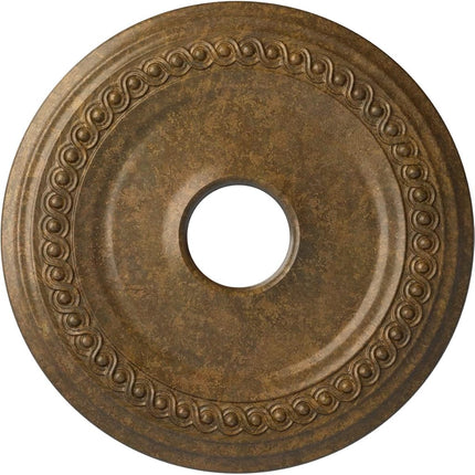 18 5/8"OD 4"ID x 1 1/8"P Classic Ceiling Medallion (Fits Canopies up to 12 3/4"), Hand-Painted Rubbed Bronze