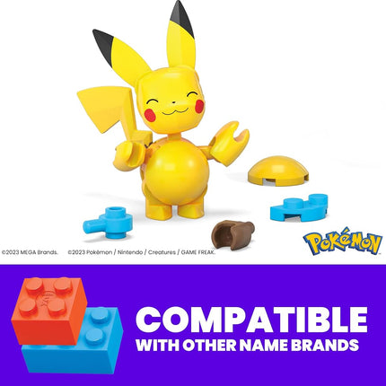 MEGA Pokémon Building Toys Set Pikachu & Zubat with 40 Pieces, 2 Poseable Characters and Poké Ball, 2 Inches Tall, for Kids, HXP12