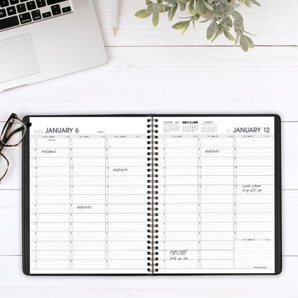 AT-A-GLANCE 2025 Appointment Book Planner, Weekly, 7" x 8-3/4", Medium, Quarter-Hourly, Black (709510525)