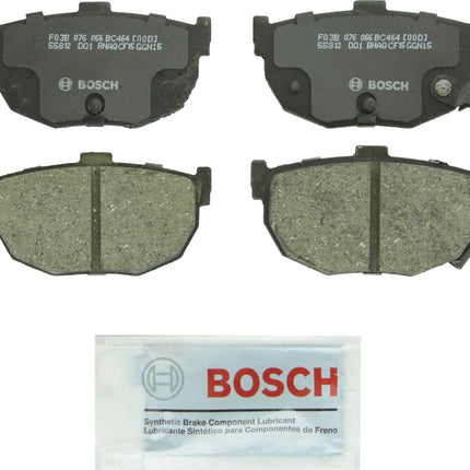 BOSCH BC464 QuietCast Premium Ceramic Disc Brake Pad Set - Compatible with Select Hyundai Elantra, Tiburon; Kia Spectra, Spectra5; Nissan Maxima, Stanza; REAR