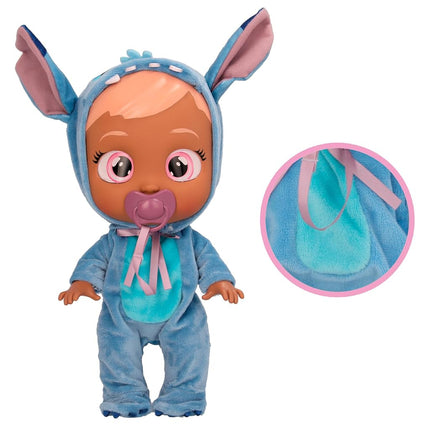 Cry Babies Disney Stitch Doll with Her Personalised Blue Pyjamas