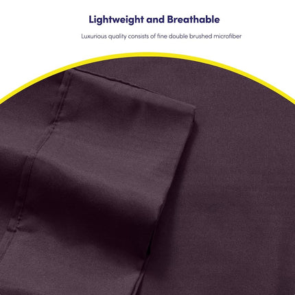 Sweet Home Collection 6-Piece 1500 Thread Count Egyptian Quality Deep Pocket Bed Sheet Set-2 Extra Pillow Cases, California King, Purple