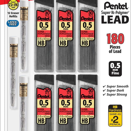 Pentel Eraser and Lead Refill Pack for Mechanical 