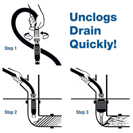 Drain King VIP2 Drain Unclogging Kit with Kitchen Sink Crossbar Adapter, 1.5 to 3 Inch