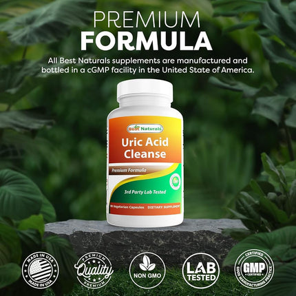 Best Naturals Uric Acid Cleanse Vitamins for Men and Women - 90 Veggie Capsules (90 Count (Pack of 3))