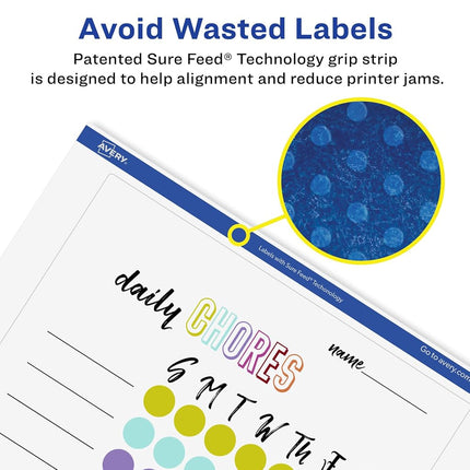 Avery Glossy Clear Rectangle Labels with Sure Feed, 5" x 6", 100 Glossy Clear Labels, Laser/Inkjet Printable Labels