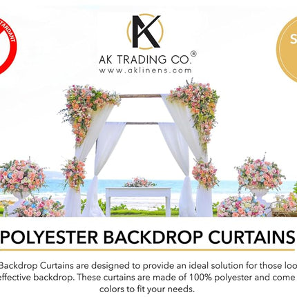 AK TRADING CO. 10 feet x 10 feet Rust Polyester Backdrop Drapes Curtains Panels with Rod Pockets - Wedding Ceremony Party Home Window Decorations