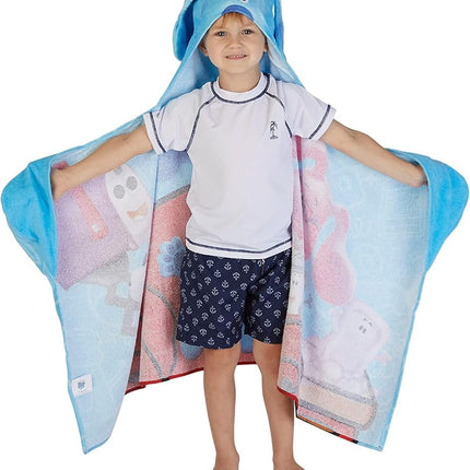 Toalla con capucha de felpa de algodón suave de 61 cm x 127 cm de Franco Blues Clues para baño/piscina/playa