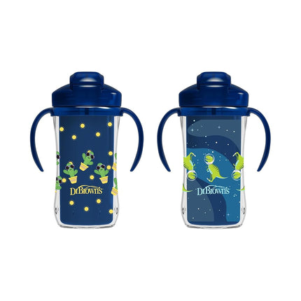 Dr. Brown's Milestones Gobelet Isotherme à Paille, Bleu, Lot de 2