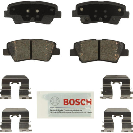 BOSCH BE1544H Blue Ceramic Disc Brake Pad Set With Hardware - Compatible With Select Hyundai Accent, Elantra, Elantra Coupe; Kia Optima, Rio; REAR