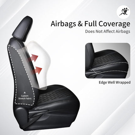 Huidasource Car Seat Covers Fit for Toyota RAV4, Full Coverage Waterproof Leather Seat Cushion Covers Full Set Fit for 2013-2018 Toyota Rav4 XLE LE XLE Premium Limited (Not for Hybrid, Black)
