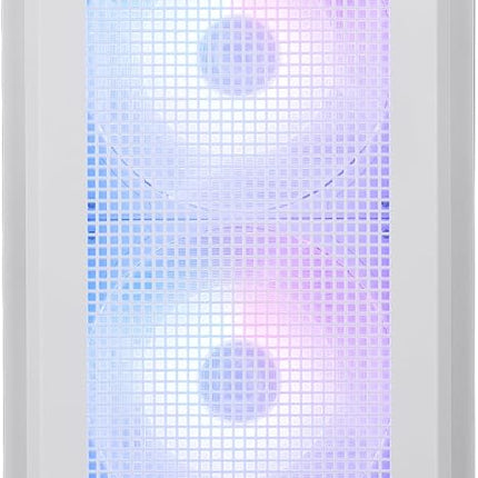 MSI MPG Velox 300R Airflow PZ White - Mid-Tower Gaming PC Case - Tempered Glass Side Panel - 2 x 160 mm Dual Layer Blades Fans - Liquid Cooling Support up to 360mm Radiator - Mesh Panel for Airflow