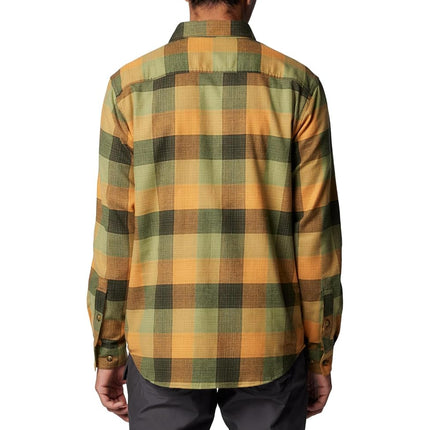 Columbia Men's Cornell Woods Flannel Long Sleeve Shirt, Greenscape Ombre Buffalo, Small