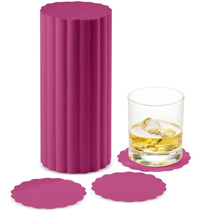 Disposable Fuchsia Paper Coasters for Drinks, 3.5 Inch Round Coasters for Bar, Cocktail, Beverage, Wine Or Event, 500 Pack Bulk