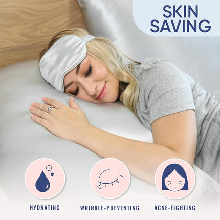 Funda de almohada de seda Blissy - 100% seda de morera pura - Fibras de alta calidad 6A de 22 Momme - Funda de almohada de satén para cabello y piel - Regular, Queen y King con cremallera oculta