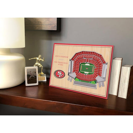 YouTheFan NFL San Francisco 49ers Unisex San Francisco 49ersDesktop Stadium View, Wood Grain, Desktop