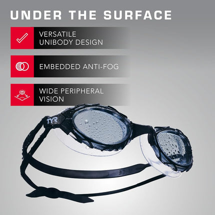 TYR Unisex Adult Nest Pro Performance Goggles - Clear/Clear/Clear, Medium