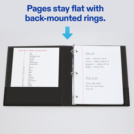 Avery Mini Durable Binder with 1" Round Rings, Holds 5-1/2" x 8-1/2" Paper, Label Holder, 6 Black Binders (27257)
