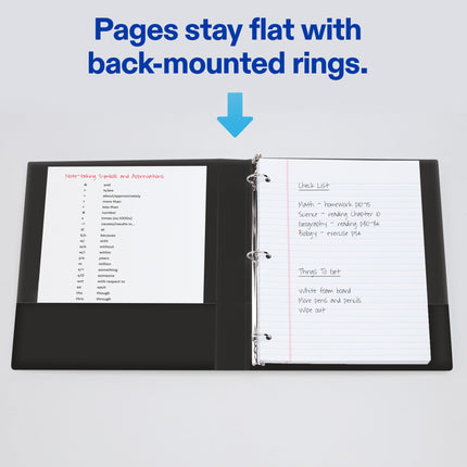 Avery Mini Durable Binder with 1" Round Rings, Holds 5-1/2" x 8-1/2" Paper, Label Holder, 6 Black Binders (27257)