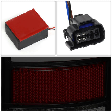 DNA MOTORING TL-GMCSIE07-LED-3D-BK-SM Conjunto de luces traseras LED 3D del lado del conductor y del pasajero [Compatible con GMC Sierra 1500 2500HD 3500HD 07-14]