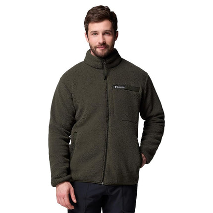 Columbia Men's Rugged Ridge High Pile Full Zip, Full Zip Fleece Jacket, Greenscape, Small