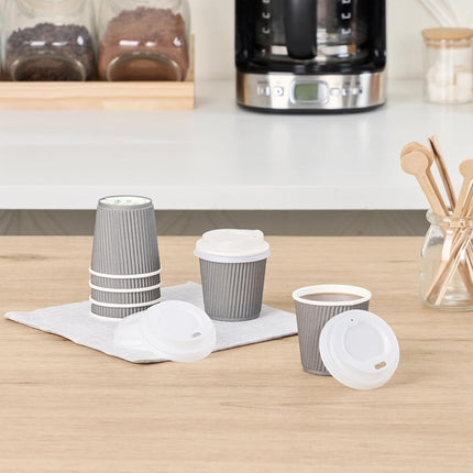 Restaurantware-SOLO TAPAS: Tapas compostables para vasos de café Basic Nature, 500 tapas desechables para vasos de bebidas calientes - Vasos vendidos por separado, se adapta a vasos de 4 onzas, tapas de vasos de plástico PLA blancas, certificado BPI