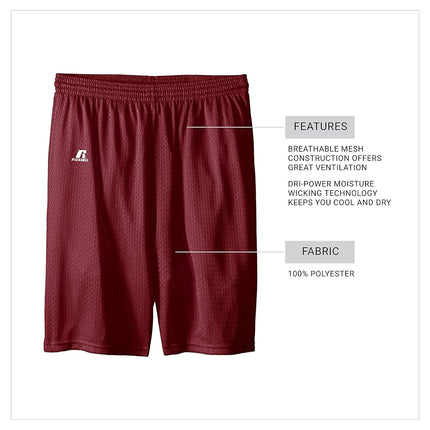 Russell Athletic Big Boys' Youth Mesh Short Maroon