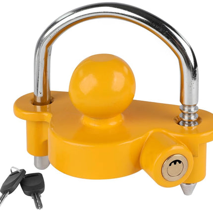 MaxxHaul 50640 Universal Trailer Coupler Lock for 1-7/8", 2", and 2-5/16" Couplers Yellow