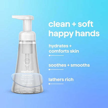 Method Foaming Hand Soap, Sweet Water, Biodegradable Formula, 10 fl oz (Pack of 3)