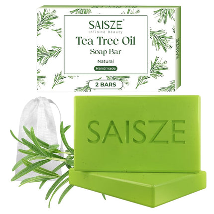 SAISZE Handmade Tea Tree Soap, Natural soap bar fo