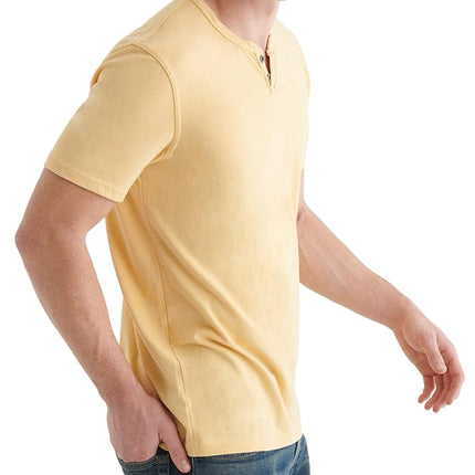 Lucky Brand Men's Venice Burnout Notch Neck Tee Shirt T, Jojoba, Large