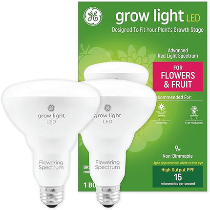 Grow LED Light Bulb, BR30 Flood Light, Indoor LED Grow Lights for Plants, Flowers and Fruit with Advanced Light Spectrum, 9 Watts (2 Pack)