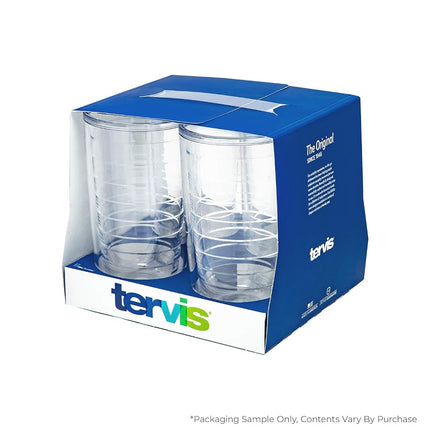 Tervis Yao Cheng Cristal Vert Fabriqué aux États-Unis Gobelet Isotherme à Double Paroi Tasse de Voyage Maintient les Boissons Froides et Chaudes, 470ml Lot de 4, Hexagone Vert Bleu