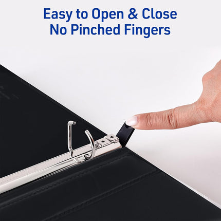 Avery Heavy-Duty View 3 Ring Binders, 0.5 Inch One Touch Slant Rings, 135-Sheet Capacity, DuraHinge, 0.7 Inch Wide Spine, Customizable Clear Cover and Spine, Black Binders (12-Pack of 79766)