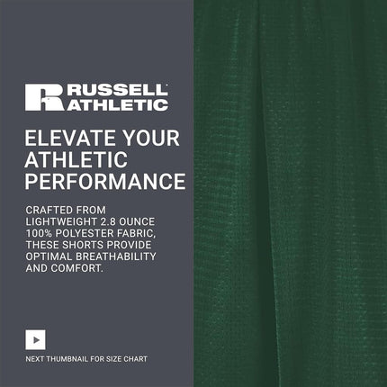 Russell Athletic Men's Mesh Short with Pockets, Dark Green, X-Large