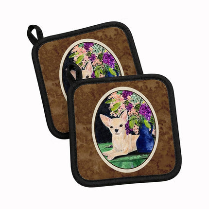 Caroline's Treasures Chihuahua Pair of Pot Holders SS8289PTHD, Fabric, Multicolor