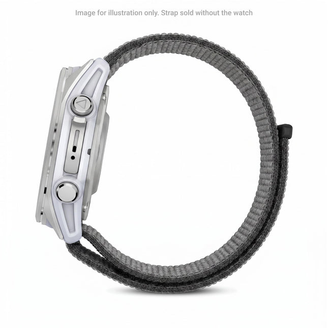 Garmin UltraFit Watch Straps (20mm), Lightweight, suitable for selected fēnix-, epix-, Descent-, D2-, Instinct- and Approach series smartwatches, Original accessory, Nylon, Grey