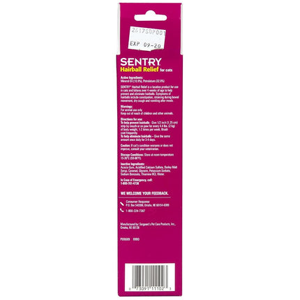 Sentry Hairball Relief for Cats,Malt Flavor,4.4 Ounces