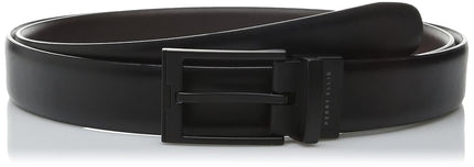 Perry Ellis Portfolio Men's Black Matte Buckle Big and Tall Belt, Black/Brown Reversible, 46