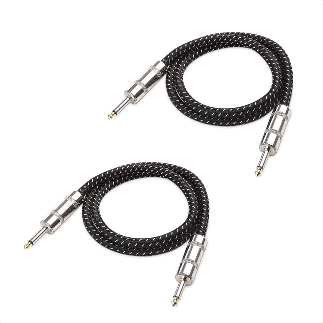 Cable Matters Cable trenzado TS para altavoz (paquete de 2) en negro – 0,91 m