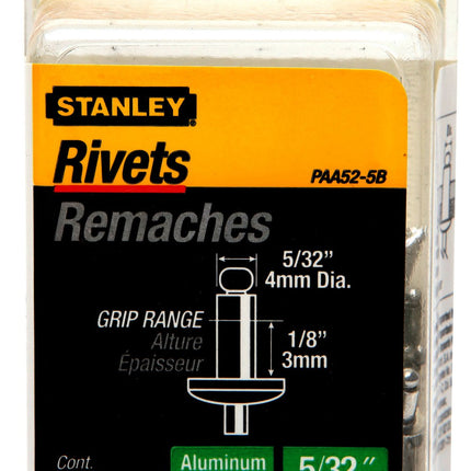 Aluminum Rivets 5Opk Stanley Tools Paa52-5B 076174