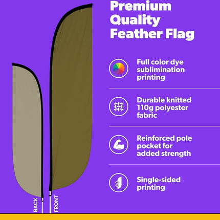 LookOurWay Gold Feather Flag, 12'