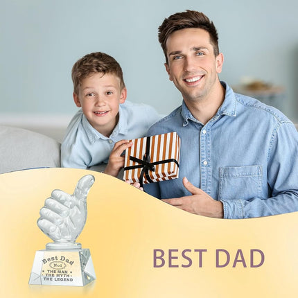 LONGWIN Crystal Thumbs Up Awards, Best Dad Gifts from Daughter Son for Father's Day, Birthday, Christmas, Thanksgiving