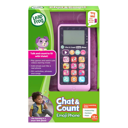 Teléfono con emojis Chatea y cuenta de LeapFrog, morado