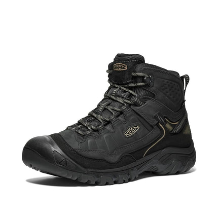 KEEN Men's Targhee 4 Mid Height Durable Comfortable Waterproof Hiking Boots, Black/Black/Black, 10.5 UK