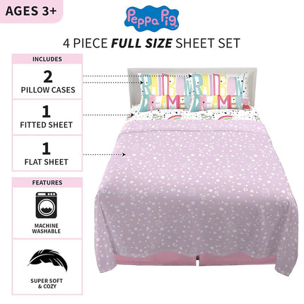 Franco Sheet Set, Microfiber, Peppa Pig, Full
