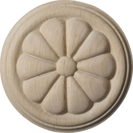 Ekena Millwork ROS03X03REMA Reese Rosette, 3 1/2-Inch x 3 1/2-Inch x 1/2-Inch, Maple