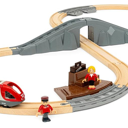 BRIO World Starter Train Set for Kids, 22 Piece Wooden Railway Toy with Figure 8 Track, Travel Train, Tunnel and Station, Ages 3 Years and Up