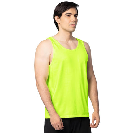Fruit of the Loom Men's Eversoft Cotton Sleeveless T Shirts, Breathable & Moisture Wicking with Odor Control, Sizes S-4x Undershirt, Tank-2 Pack-Safety Green, XXL (Pack of 2)